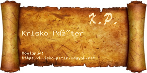 Krisko Péter névjegykártya